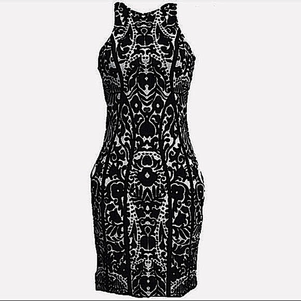 Black & White Floral Printed Racerback Dress